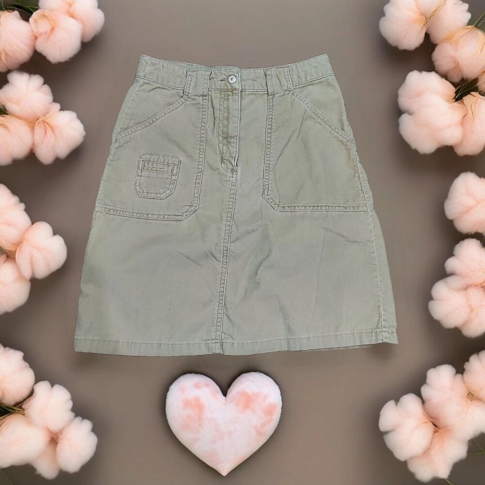 H&M L.O.G.G. Tan Corduroy Carpenter Mini Skirt Sz 12-13 Young Girl